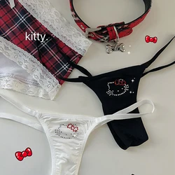 Y2K Hello Kitty Thong for Women Sanrioed Anime Kawaii Kt Panties Sexy Hot Girl Cute Low Waist Mesh Breathable Sweet Comfortable