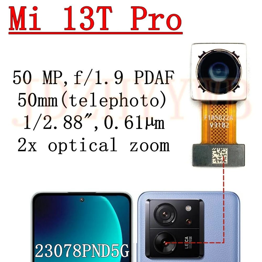 Rear Front Camera For Xiaomi 13T Pro Mi 13Tpro Frontal Selfie Facing Main Wide Back Camera Module Flex Cable Replacement