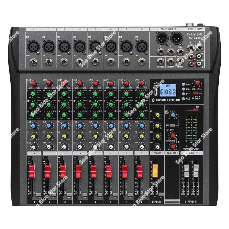 Professional Mixer 4/6/8/12 Way with Bluetooth USB Bar Stage Home Audio Digital Mixer