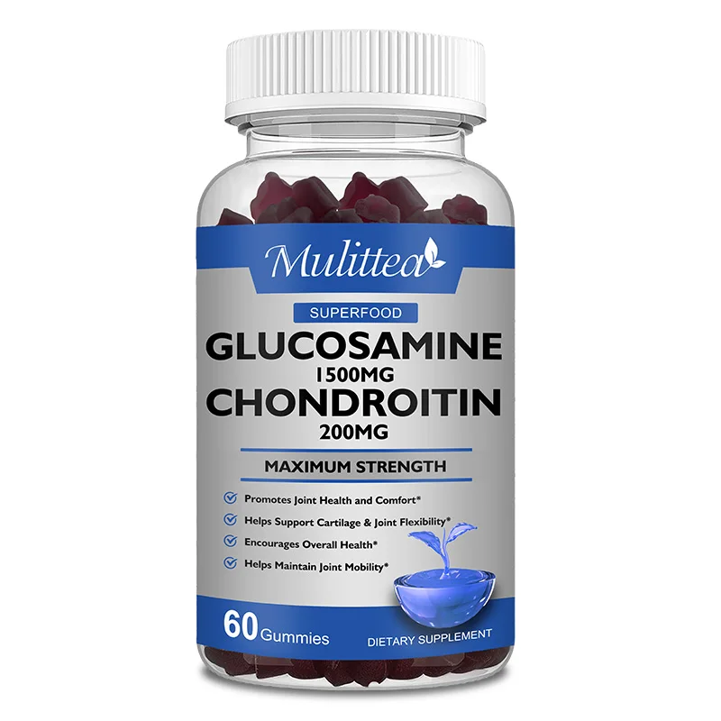 Mulittea Glucosamine with Chondroitin Supports Occasional Joint Discomfort Relief, Antioxidant Supplement for Back, Knees, Hands