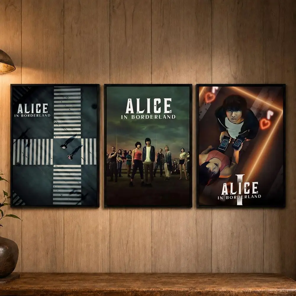 Thriller Series A-Alice in BorderlandS Poster Self-adhesive Art Poster Decoracion Painting Wall Art White Kraft Paper Home Decor