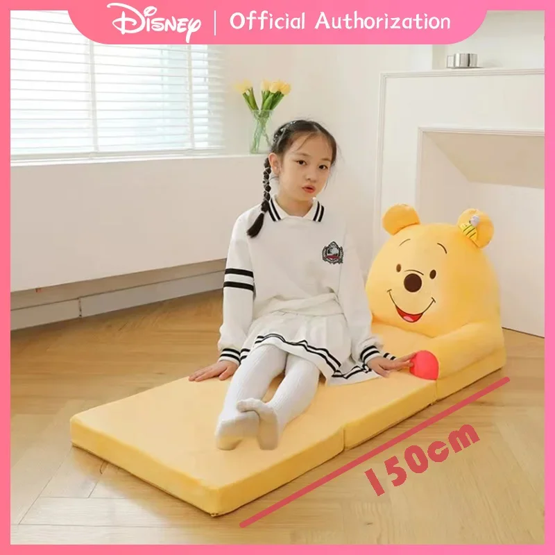 Disney Lilo & Stitch Plush Toy Cartoon Children's Folding Sofa Anime Winnie The Pooh Chair Cute Lotso Stuffed Birthday Gift