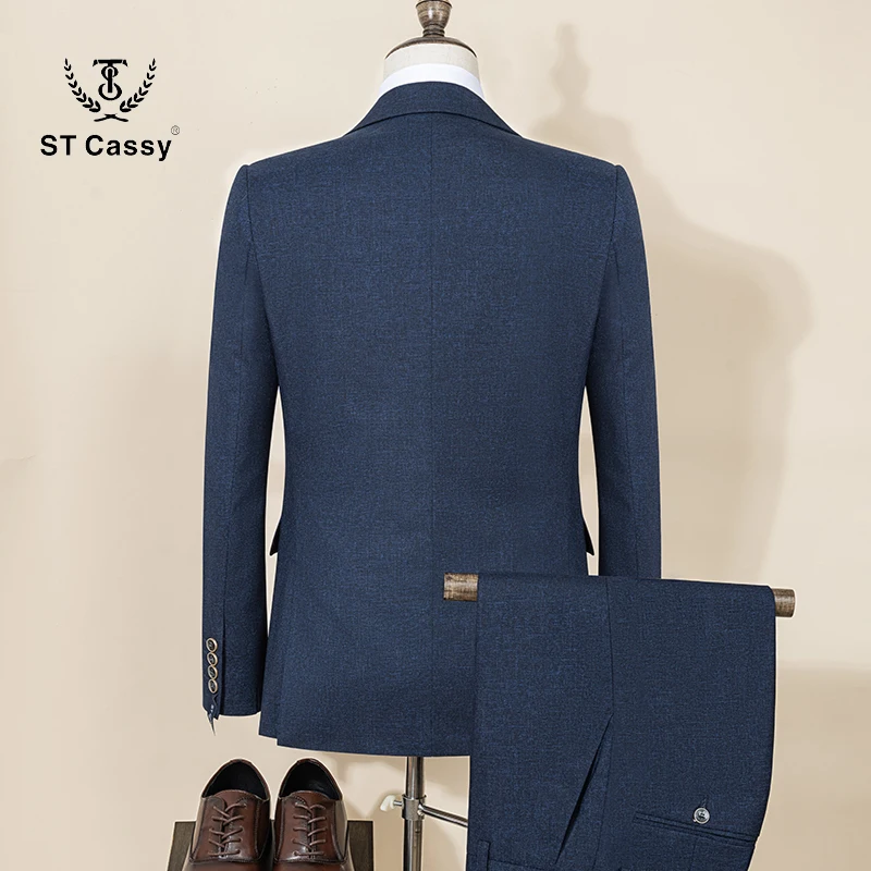 ST Cassy wysokiej jakości męskie marynarki ślubne dla pana młodego Slim fit casual suknia wieczorowa biuro biznesowe khaki garnitury męskie