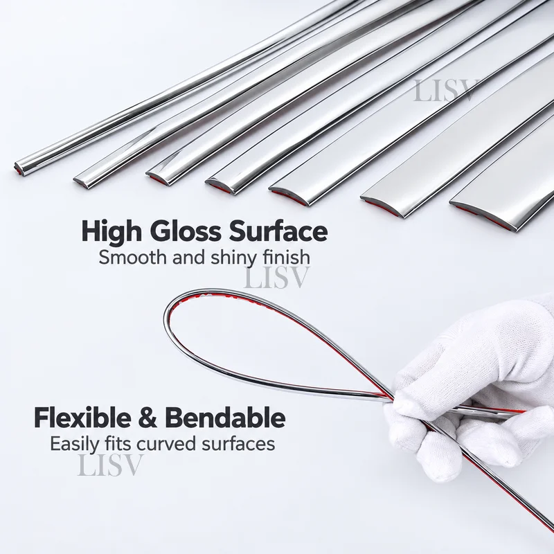 Universal Car Decorative Trim Body Bright Strip Window Electroplated Chrome Bumper Scratch Guard Exterior Door Edge Strip