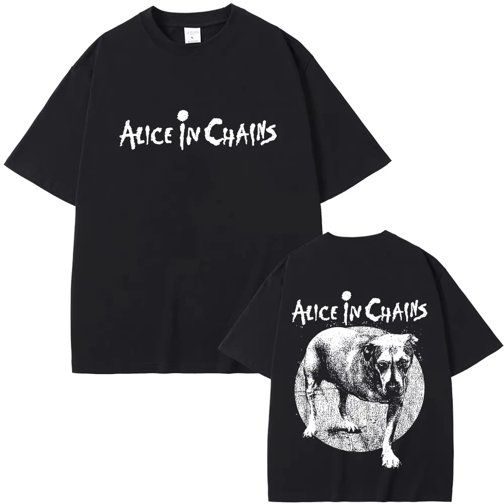 Rock Band Alice in Chains Double Sided Graphic T-shirts Summer Men Women Casual High Quality Cotton Tshirt Male Vintage T Shirts