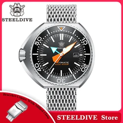 STEELDIVE Brand SD1985 44mm Case Ceramic Bezel NH35 Automatic Mechanical Sapphire Super Luminous 1000M Waterproof Dive Watch