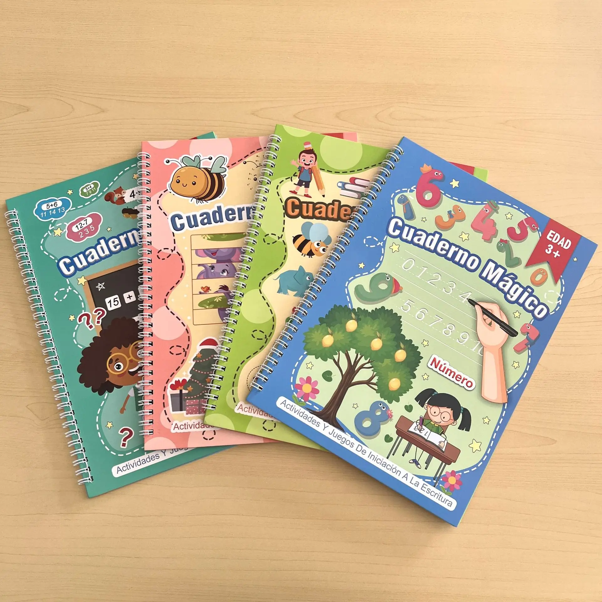 

Детская испанская тетрадь для раннего образования с просветляющей канавкой для практики рукописного ввода, контрольная ручка, тренировочная тетрадь