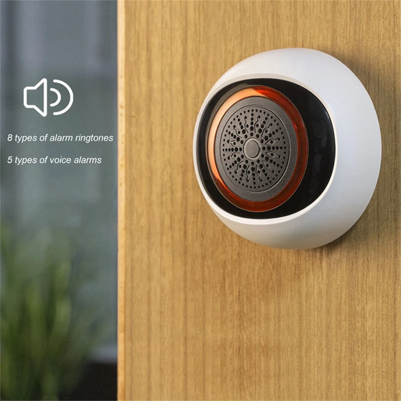 

ABYL Tuya Zigbee Smart Sound and Light Sensor 100DB 2-In-1 Alarm Battery USB Dual Power Smart Home Works