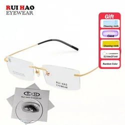 Customizable Prescription Eyeglasses Titanium Spectacles Frame Fill Resin Lens Optical Eyewear for Myopia And Hyperopia