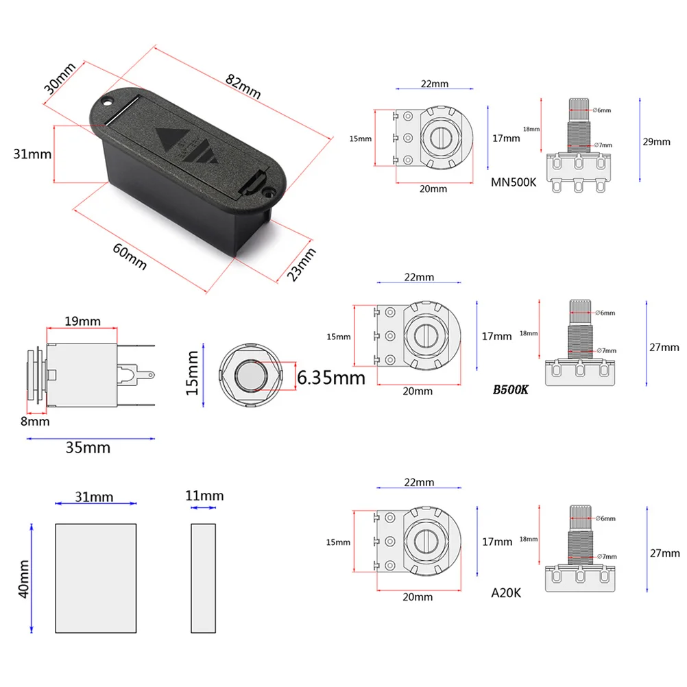 

2 Band Equalizer Eq Preamp Circuit Bass Guitar Wiring Harness Pickup Set for Active Pickup Gu50 Black 2 Band Equalizer