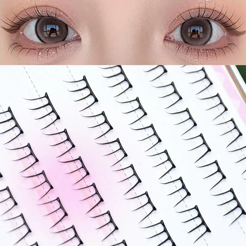 No Glue Need Manga False Eyelashes Korean Style Girl Group Natural DIY Segmented Lash Extension Daily Makeup Tool