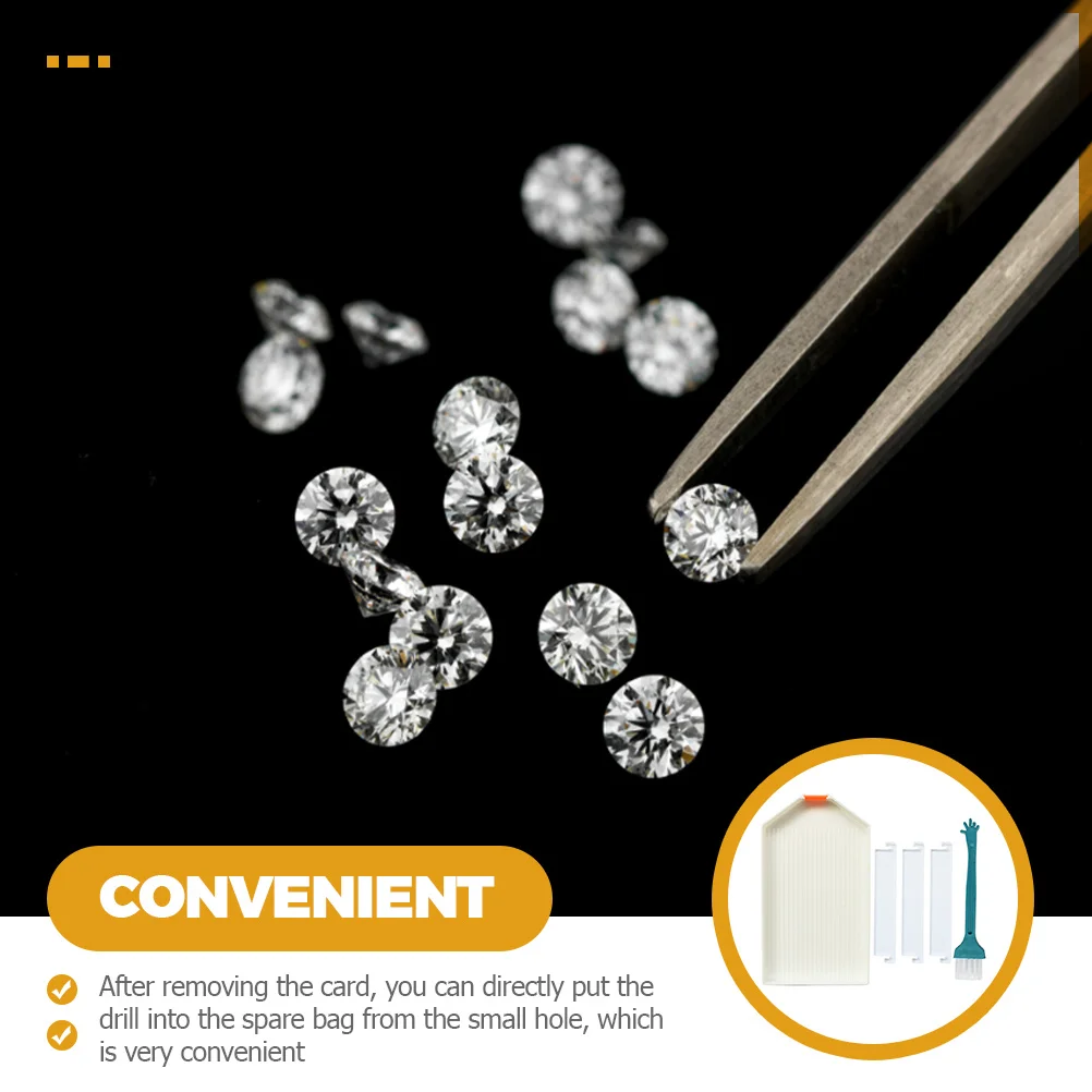 1 set Diamond Art Tray Kit With Brush Rhinestone Sorting Durable Plastic Bead Organizing Tool Diy Point Drill Divider Container