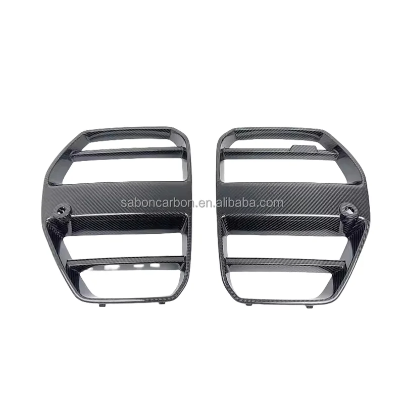 G80 M3 ST Style Carbon Fiber Front Bumper Grille Bumper Cover Nose Trim  For 2021+ BMW G80 M3 G82 M4