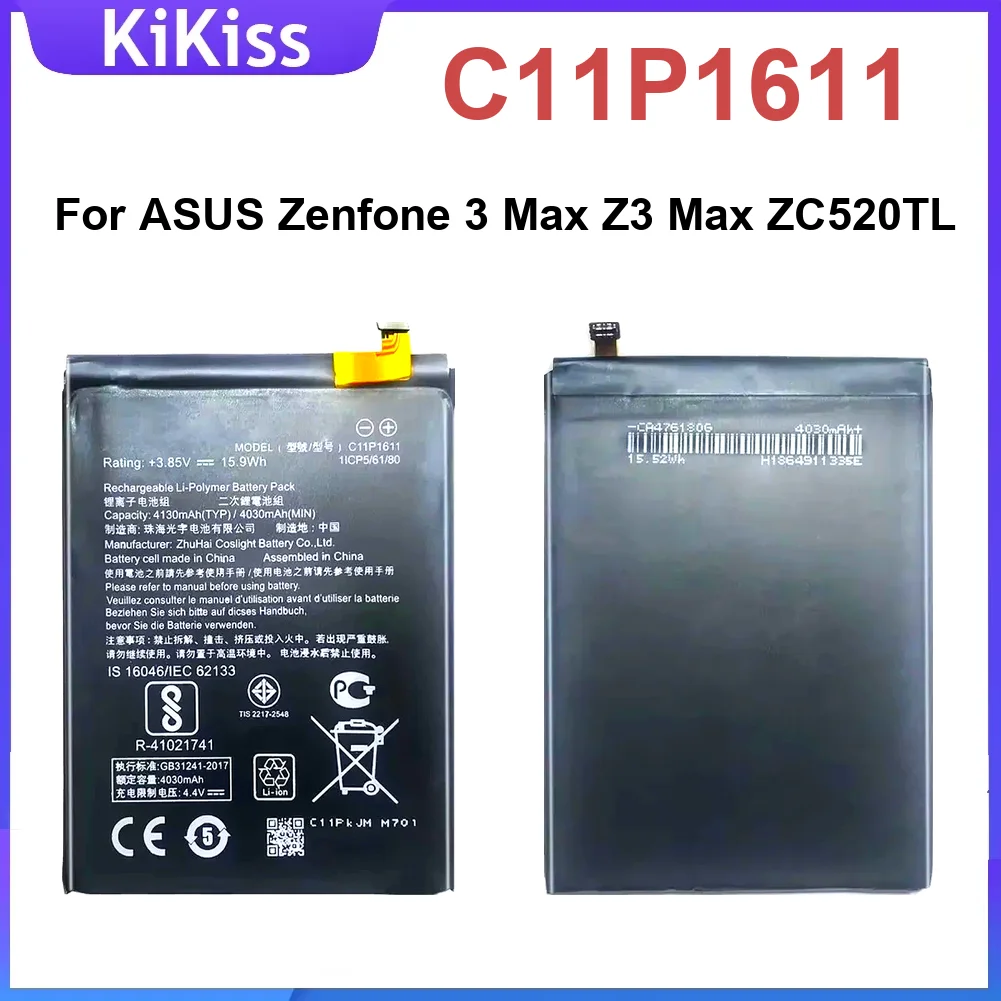 

C11P1611 4130 мАч аккумулятор для мобильного телефона Asus Zenfone 3 Max Z3 ZC520TL премиум-класса с быстрой зарядкой