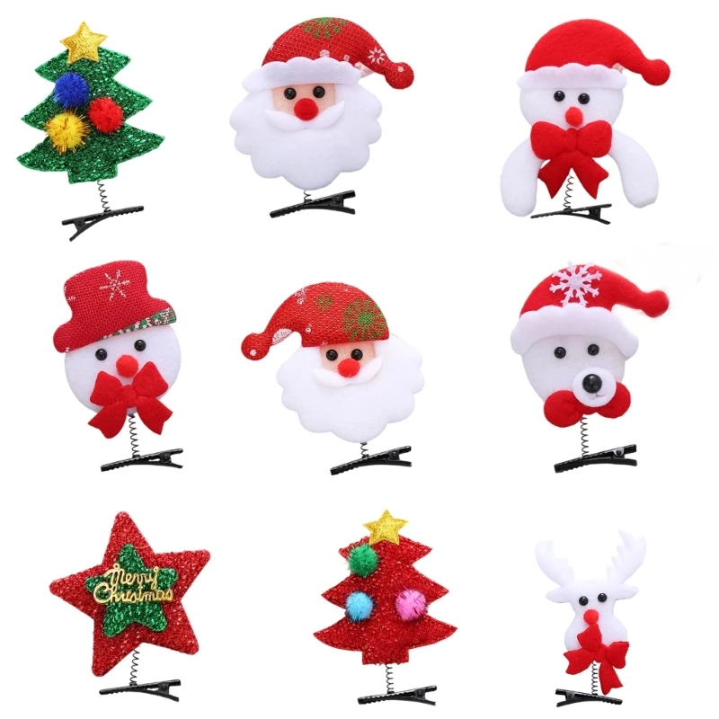 

20PCS NonWoven Fabric Hairpins Childrens Santa Theme Hair Ornaments Set 15UB