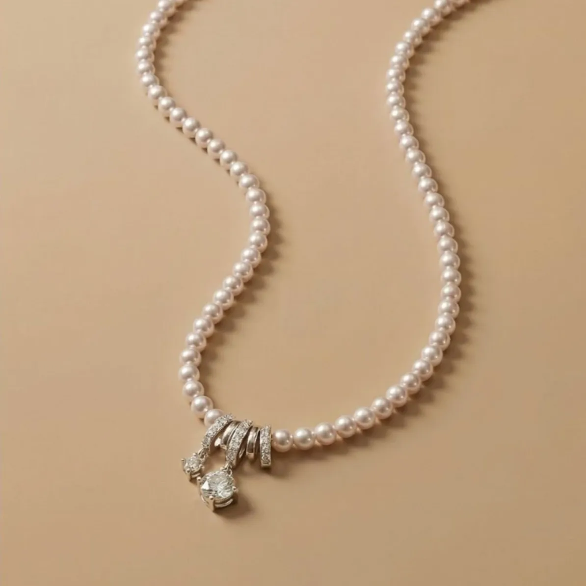 Manta Rose Purple Pearl Zircon Pendant Necklace Fashion Elegant Clavicle Chain Light Luxury Celebrity Style