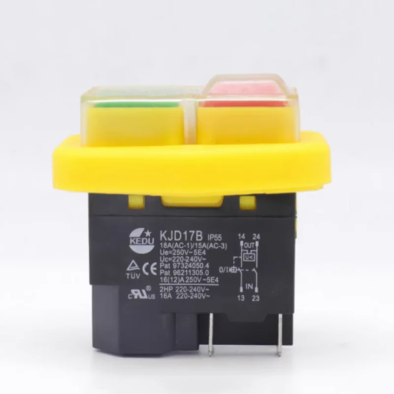 Electric tool waterproof electromagnetic button switch KJD17B 4Pins 16A 220-240V