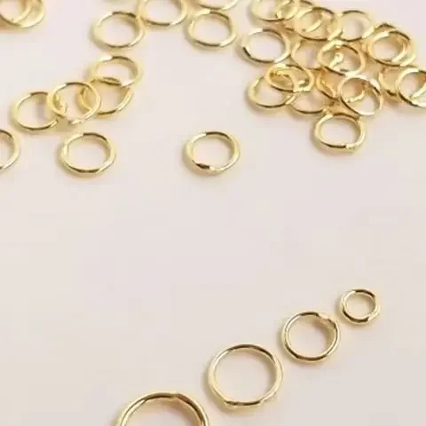 14K Gold Color Plated Brass Welding Closing Ring DIY Manual End Connection Single Accessory for Jewelry Making