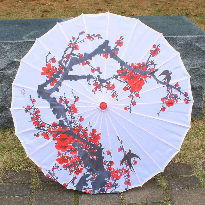 Chinese Umbrella Ribbon Ancient Oil Paper Umbrella Silk Cloth Umbrella Hanfu Umbrella Props Shooting Performance Costume Parasol