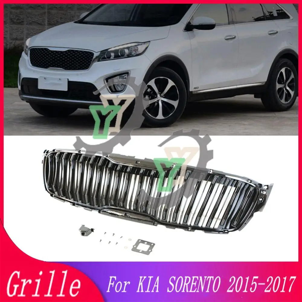 

High Quality ABS Front Bumper Grille Centre Panel Styling Upper Racing Grill For KIA SORENTO 2015 2016 2017 Car Accessories