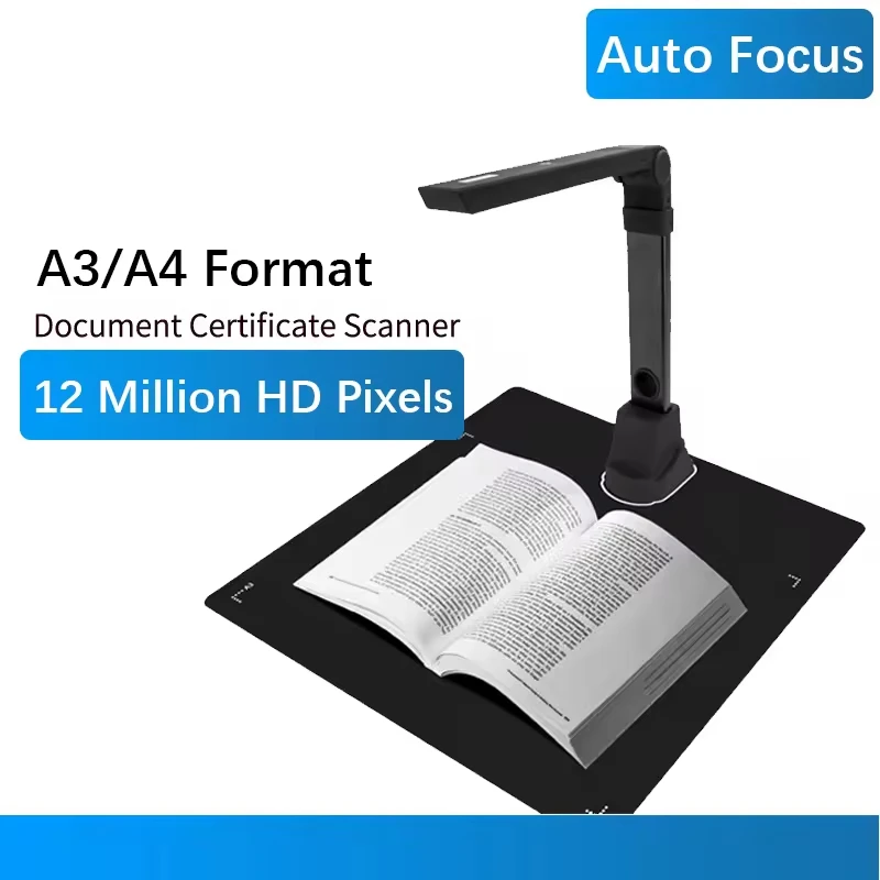 Professional A4 A3 Automatic Document Scanner with USB Wired Interface for Office Use-Scans Books Photos & Certificates