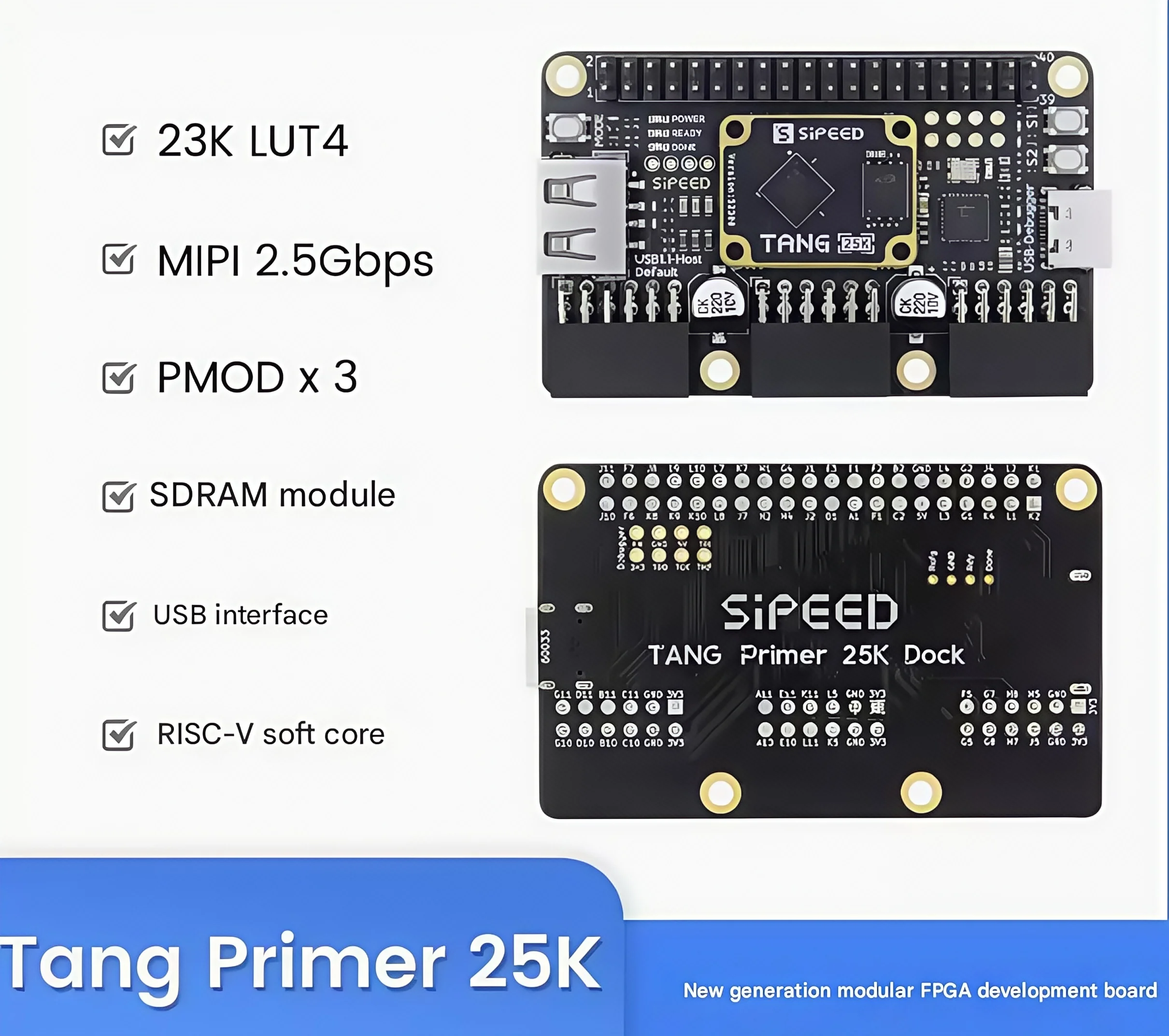 

Sipeed Tang Primer 25K Основная плата 25K DOCK Gaoyun GW5A RISCV FPGA Макетная плата PMOD SDRAM