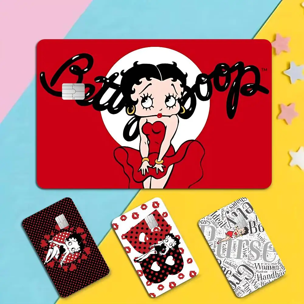 B-Betty Girl B-Boop Anime Spend or Save Funny Shell On Off Ultra Thin No Fade Sticker Skin Cover Film for Debit Credit Card view 4