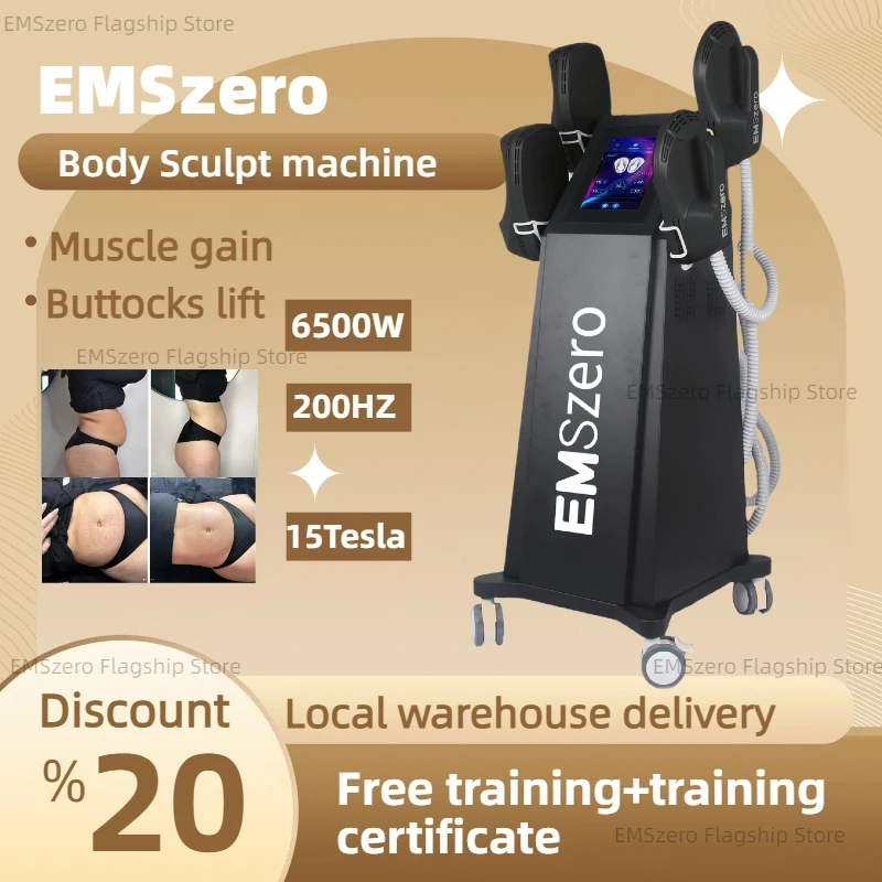 

EMSzero EMS Body Slimming Sculpting Sculpt Machine 200HZ Weight Lose Electromagnetic Muscle Fat Removal with 4 Handle