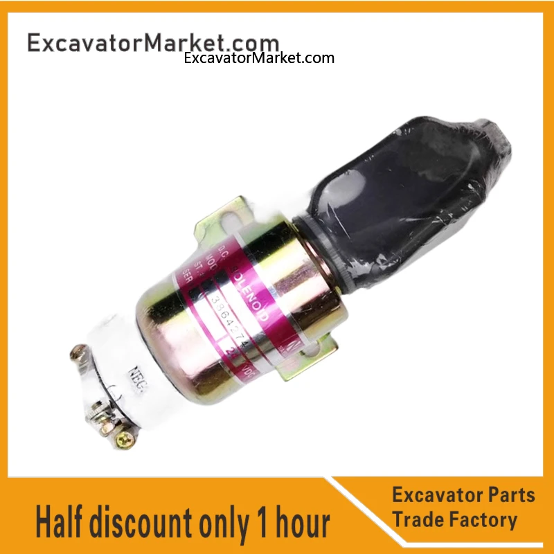 

For Komatsu Pc 60 120 200-7 Flameout Switch Solenoid Valve Cummins Engine Flameout Motor Excavator Accessories High Quality