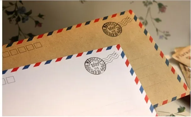 10pcs aviation envelope, letterhead, postcard protection, cowhide retro cowhide paper envelope