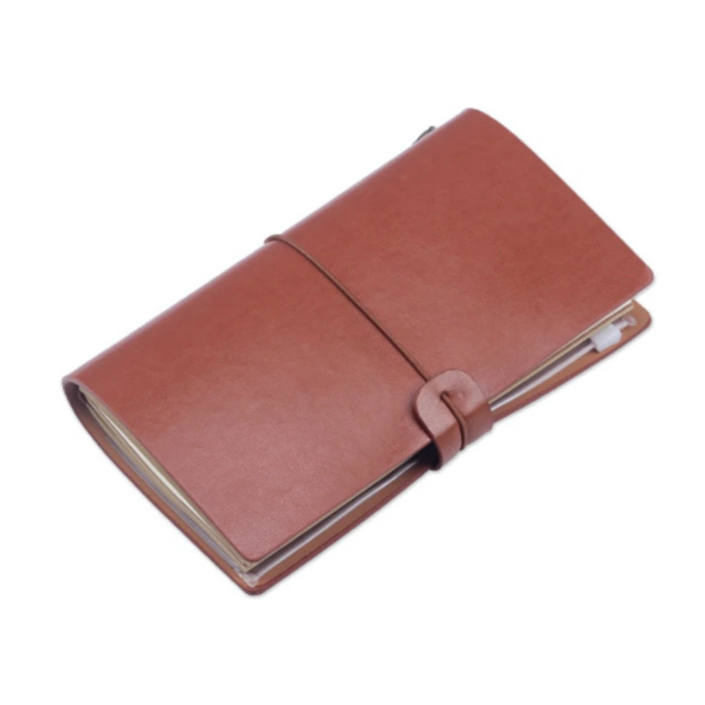 

2022 Plan A6 Notepad Diary Book Business Creative Loose-Leaf Notebook Retro Hand LEDger 200X120mm Light Brown