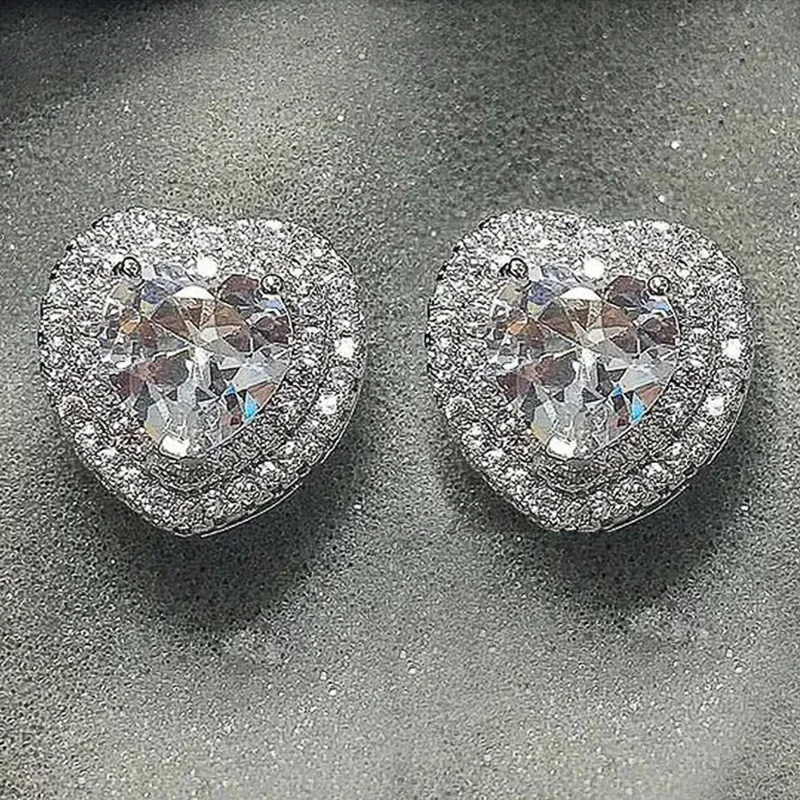 High-End White Water Droplet Zircon Earring Accessory for Bride's Wedding Attend Banquet Trendy Jewelry Design
