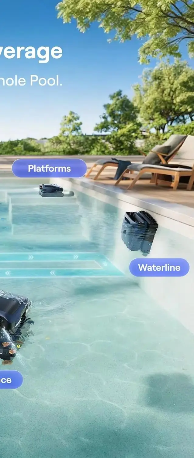 Beatbot Sora 70 Robotic Pool Cleaner 360 Top-to-Bottom Smart Parking 6800GPH Super Power Inground Above Ground Pools 3200sqft