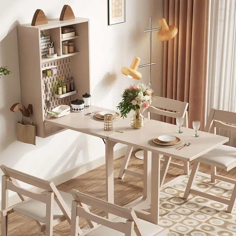 Folding dining table, modern and simple, small household, multi-functional and space-saving, invisible small table