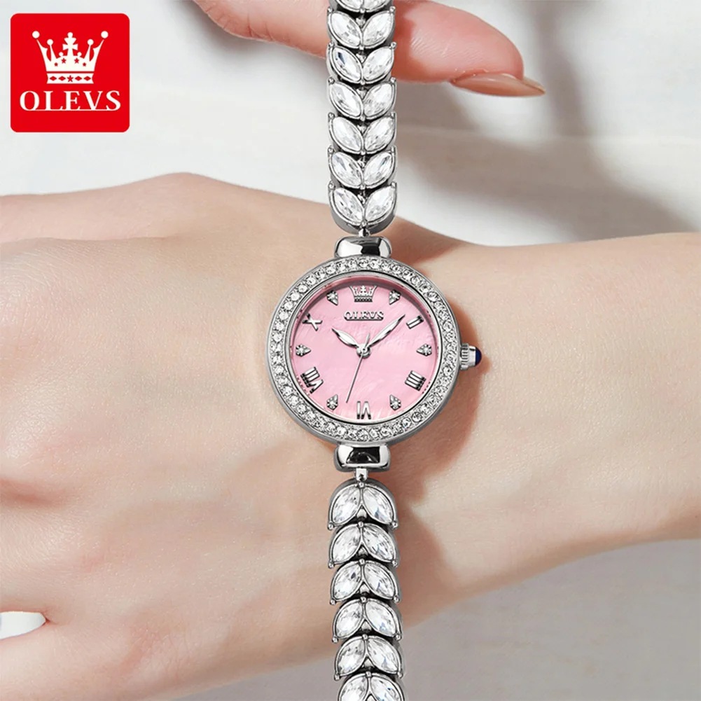 OLEVS 9971 Top Brand Women's Quartz Watches Diamond Bezel Luminous Waterproof Elegant Fashion Dress Wristwatch For Lady
