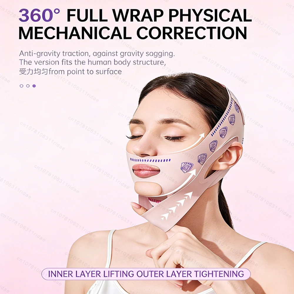 Double Layer Upgraded Chin Up Mask V-Line Face Lift Tighten Mask Face Lifting Belt Anti Wrinkle Facial Massage Strap Skin Care ﻿