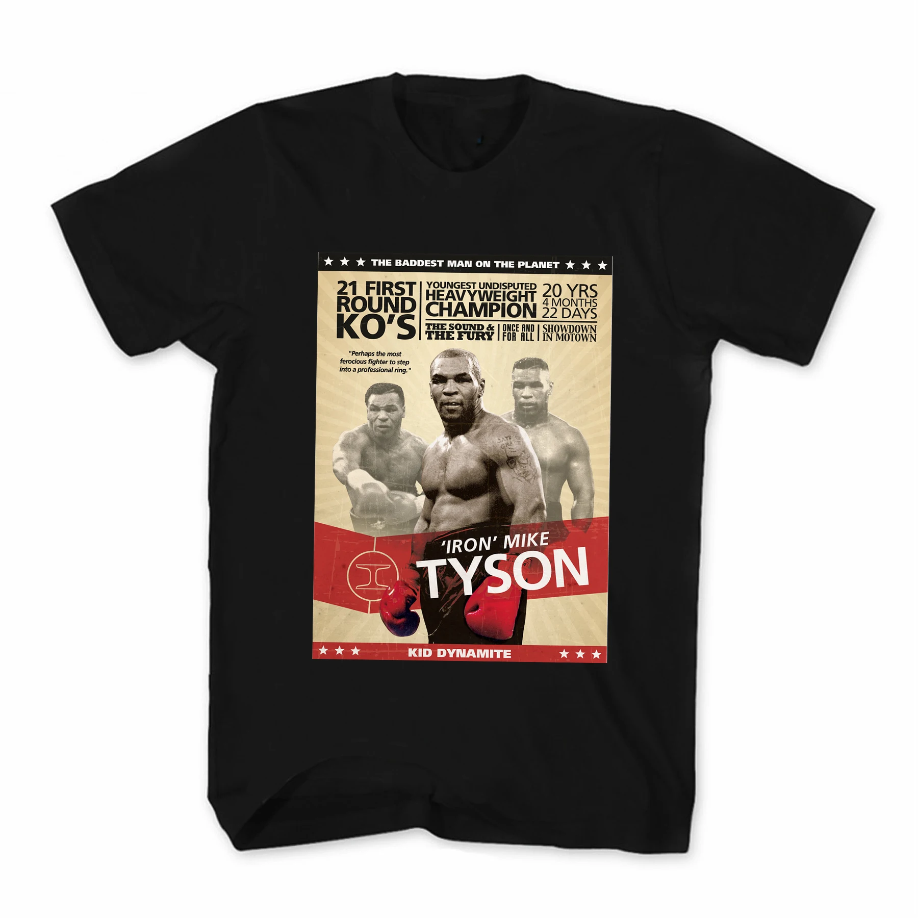 Mike Tyson Poster T-Shirt. Summer Cotton Short Sleeve O-Neck Mens T Shirt New S-3XL