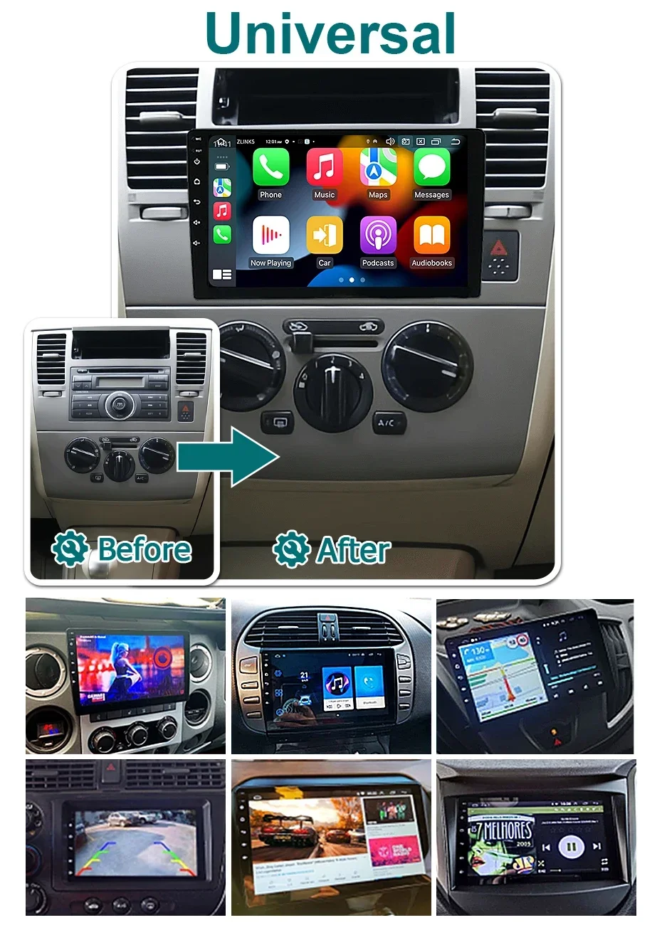 7/9/10/13 Zoll Universal Wireless Carplay Android Auto Stereo 2 Din Autoradio Android GPS Navigation Autoradio Multimedia-Player Bildschirm Bluetooth WIFI 4G LTE AHD Rückfahrkamera – Detail 2