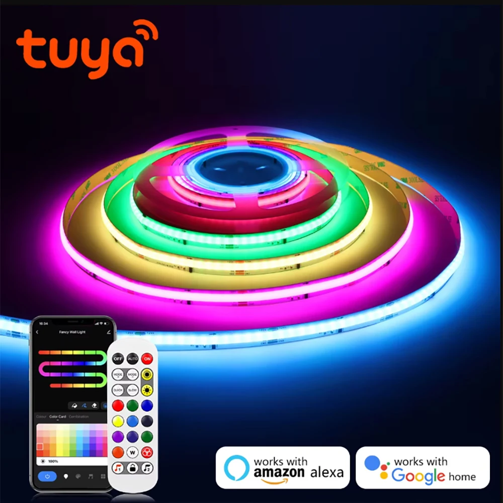 

High-Density RGBIC COB LED Lights Christmas Festive Party Colorful Smart WS2811 RGB-IC Atmosphere Lights For Wall Ceiling Decor