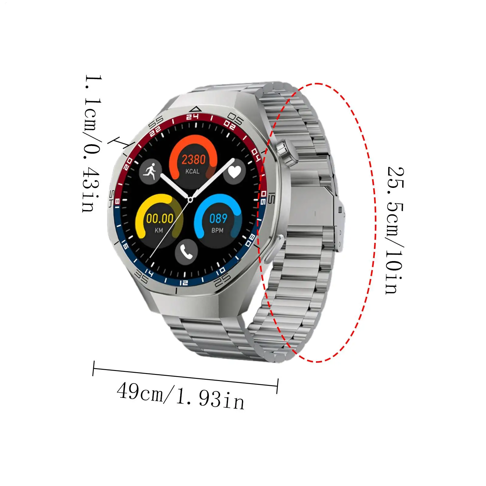 Sportuhr, Smartwatches für Damen, USB-Aufladung, extra langer Akku, voller Touch-LED-Bildschirm, Fitness-Tracker für Fitnessstudio, Laufen, Schlafen