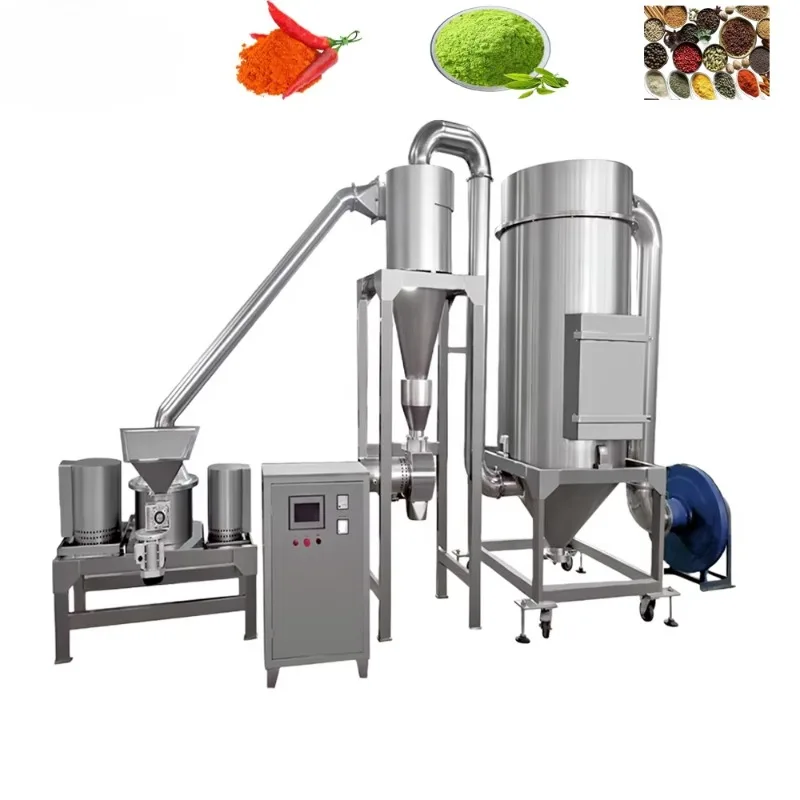 Dust-free Grinding Mill Pulverizer with Motor for Food Pepper Condiment Sugar Galangal Grain Crushing and Dust Collector