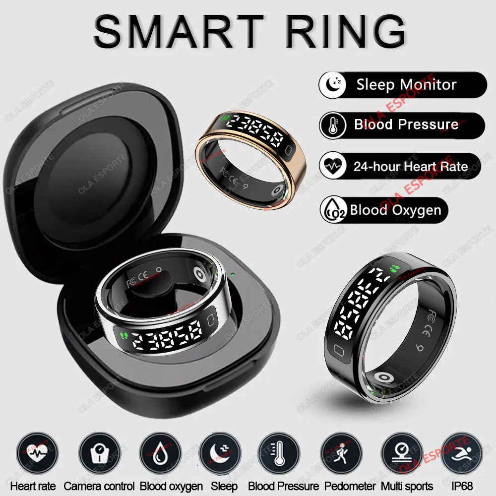 

Экран умного кольца R11 и сенсорный экран, чехол для беспроводной зарядки, менеджер здоровья, несколько спортивных режимов, водонепроницаемость 5 банкомов для мужчин и женщин