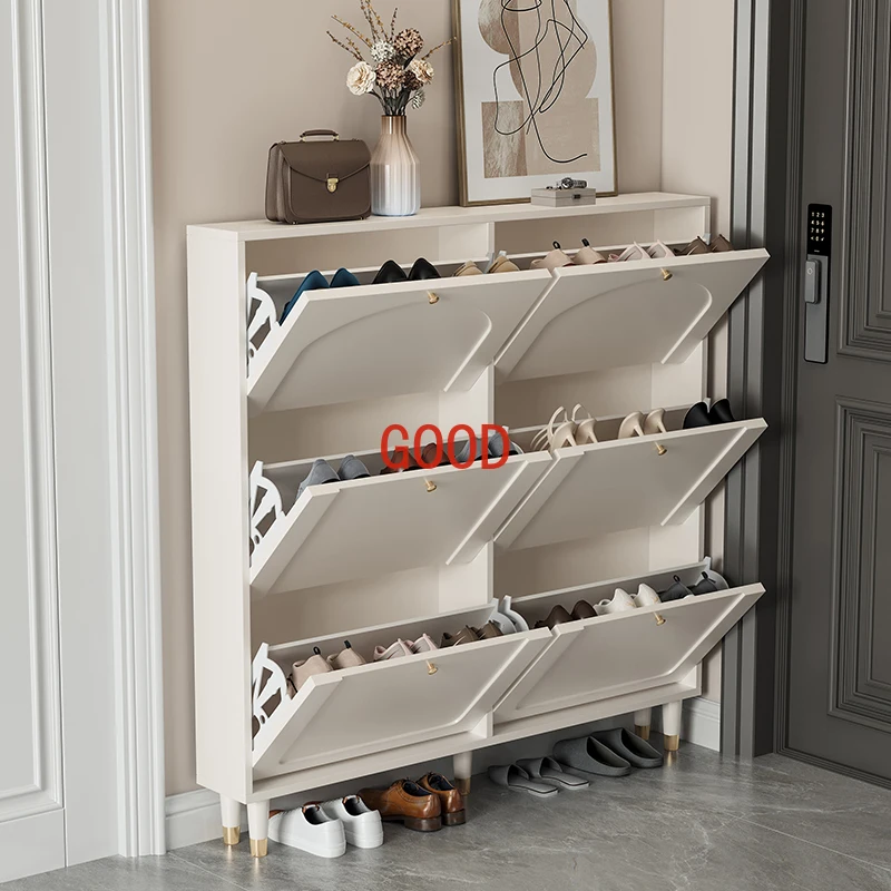 Wooden Entry Thin Shoe Cabinet Drawer Display Racks Cabinet Rack Shoes Storage Armable Szafka Na Buty Furniture Living Room