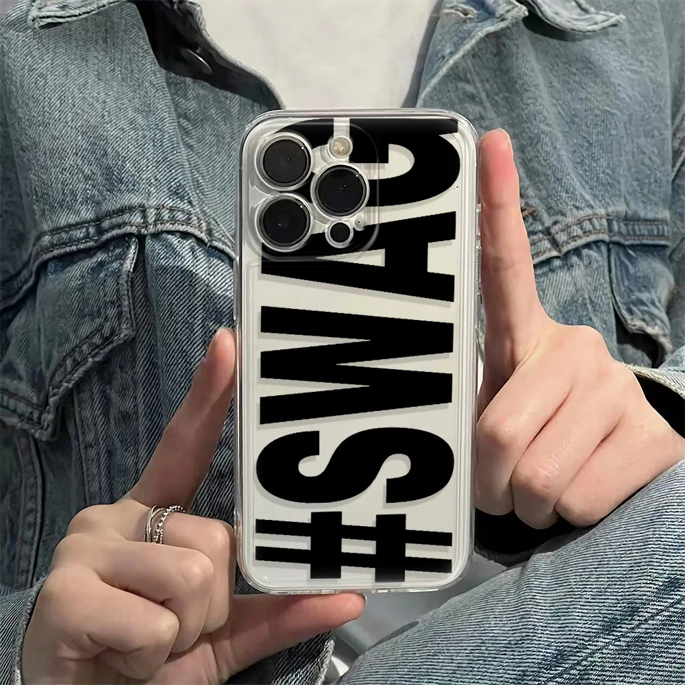 Luxury Letter Swag Phone Case For Samsung S26 S25 S24 S23 S22 S21 S20 FE Note20 Note10 Plus Ultra Lite Edge 5G Clear Soft Cover