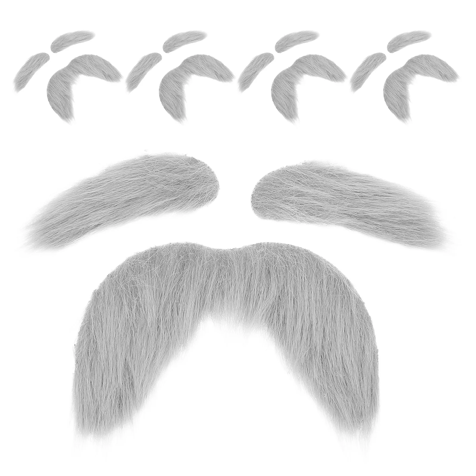 

5Sets Realistic Mustache and Eyebrow Self-Adhesive Fake Beards Mustaches for Men Cosplay Costume Prop Old Man Dress Up