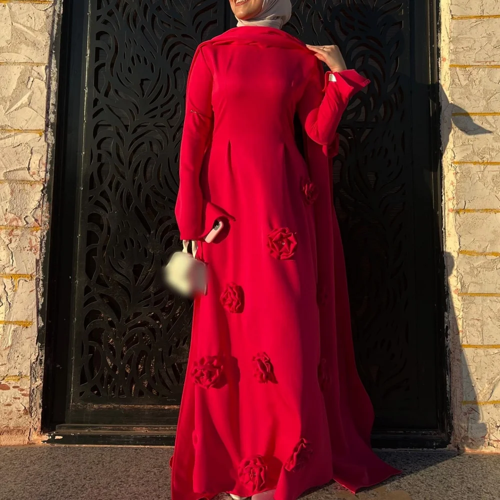 

Изысканное вечернее платье Grace Flowers с длинными рукавами, фасон А-силуэт, на заказ, для особых случаев, высокое качество