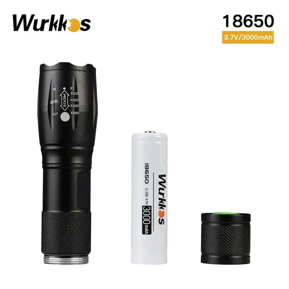 Wurkkos  3.7V 18650 3000mAh Rechargeable Li-ion Battery with USB-C Chargering Port  Rechargeable Batteries