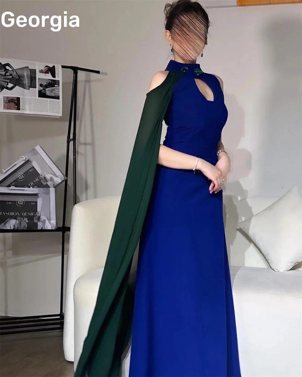 Vestidos de noche de lujo con cuello Halter, personalizados, فستان Bonn, vestidos para ocasiones formales hasta el suelo, con volantes y cremallera