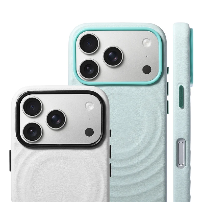 

Original Wave Ripple PU Leather Magnetic Case For iPhone 17 17Pro 16Pro 17Pro Max Matte Protective Phone Cover for Magsafe