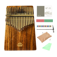 Hluru 17 Key Walnut Box Kalimba Professional 21 Key Resonator Thumb Piano Finger Piano Rosewood Mbira for Beginner